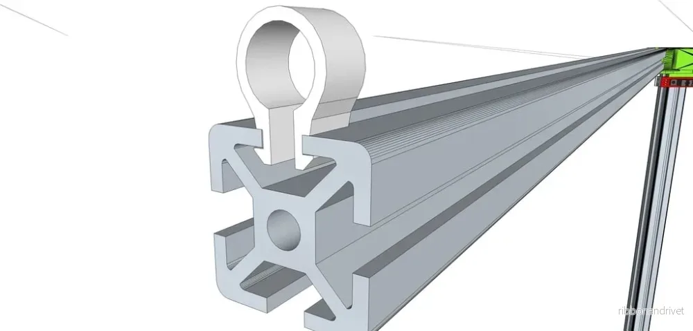 Kabelhållare för 20x20 mm aluminiumprofiler