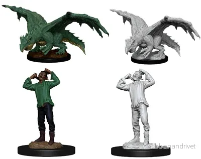D&D Nolzur’s Marvelous Miniatures: Grön Drak Wyrmling & Drabbad Elf - Bild 2