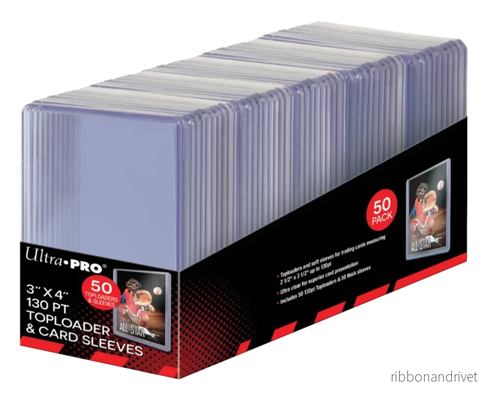 UP – 3″ x 4″ Super Thick 130PT Toploader med Tjocka Kortsleeves 50st UP – 3″ x 4″ Super Thick 130PT Toploader med Tjocka Kortsleeves 50st