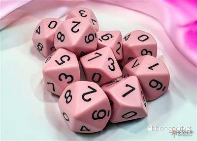 Chessex Opaque Pastell Rosa d10 Tärningar Set med 10 Stycken Chessex Opaque Pastell Rosa d10 Tärningar Set med 10 Stycken