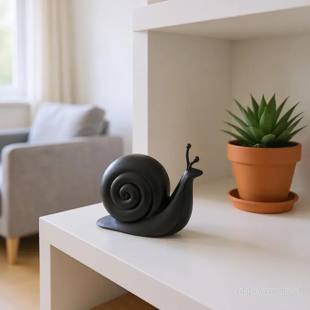 Minimalistisk snigelskulptur för modern inredning
