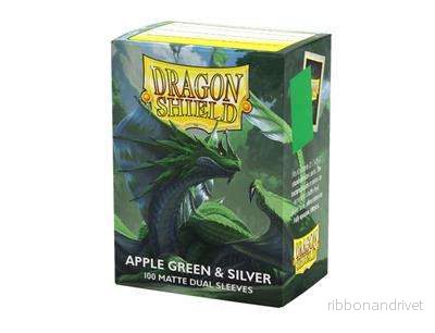 Dragon Shield Sleeves – Standardstorlek – Matt Dual – Äpplegrön & Silver (100 Sleeves) Dragon Shield Sleeves – Standardstorlek – Matt Dual – Äpplegrön & Silver (100 Sleeves)