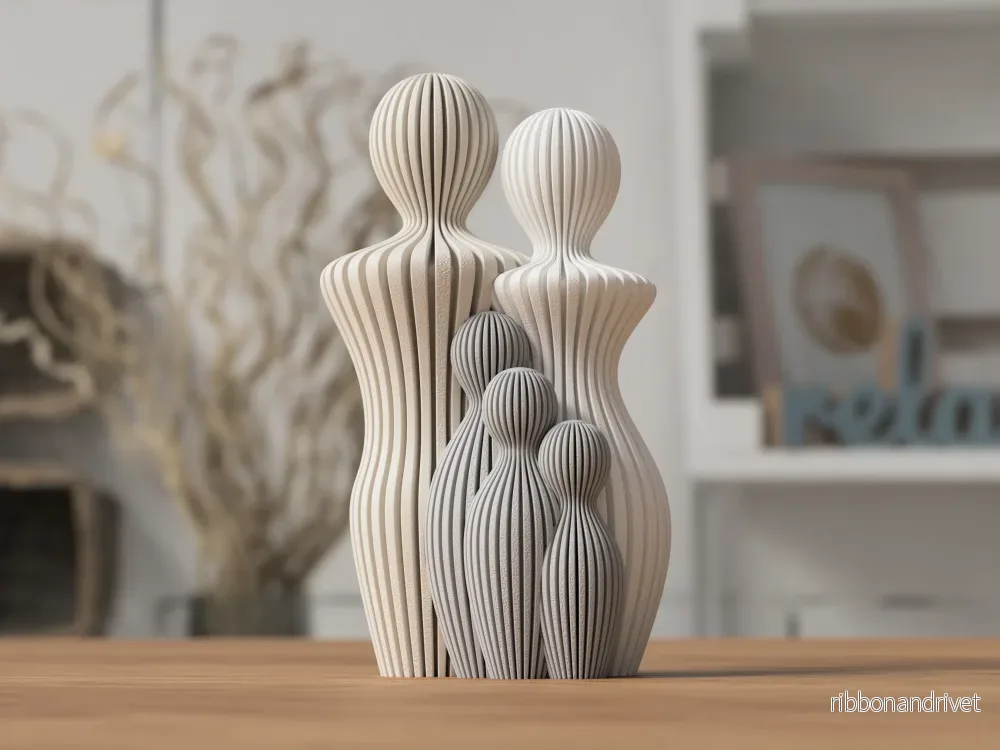 Familjeskulptur med 3 barn Familjeskulptur med 3 barn