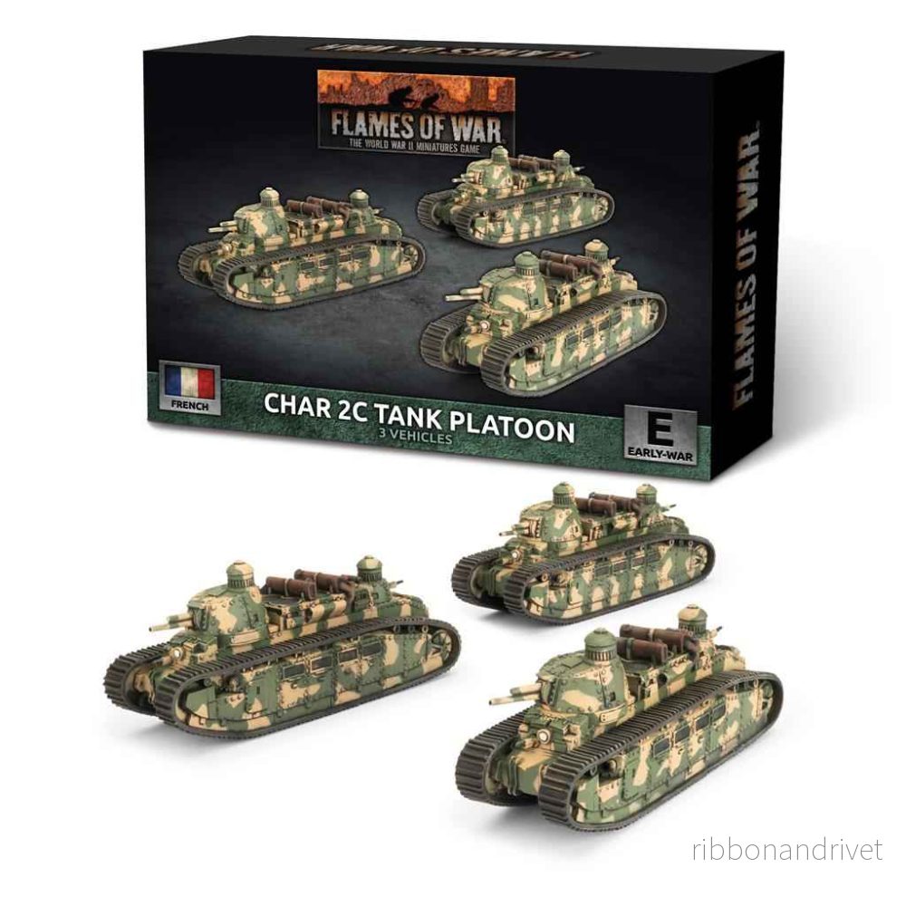 Flames of War – Char 2C Stridsvagnspluton (x3) Flames of War – Char 2C Stridsvagnspluton (x3)