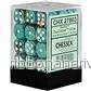 Chessex 12mm d6 Dice Blocks med Pips (36 Stycken) - Marmor Oxi-Koppar/Vit - Bild 2