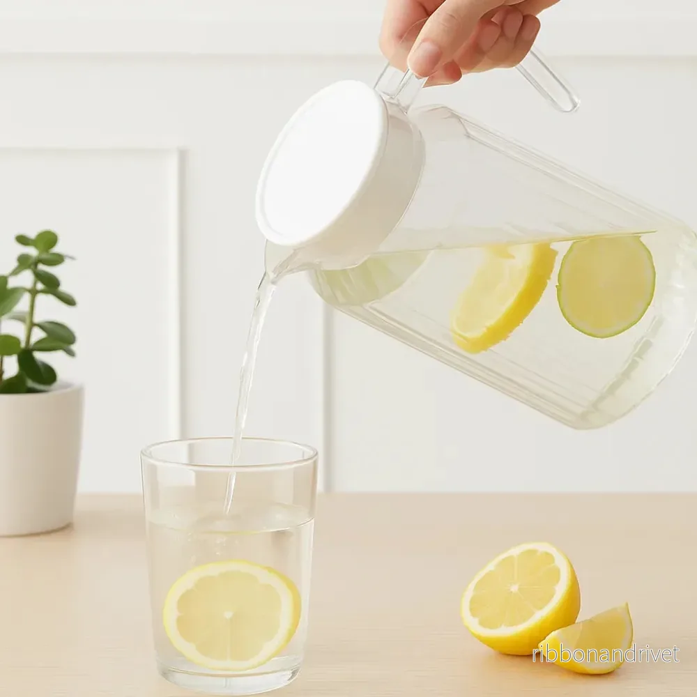 Karaff - Vit och transparent vattenkanna 0,8L 20cm - Bild 2