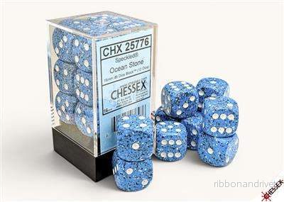 Speckled® 16 mm d6 Ocean Stone Dice Block™ (12 tärningar)
