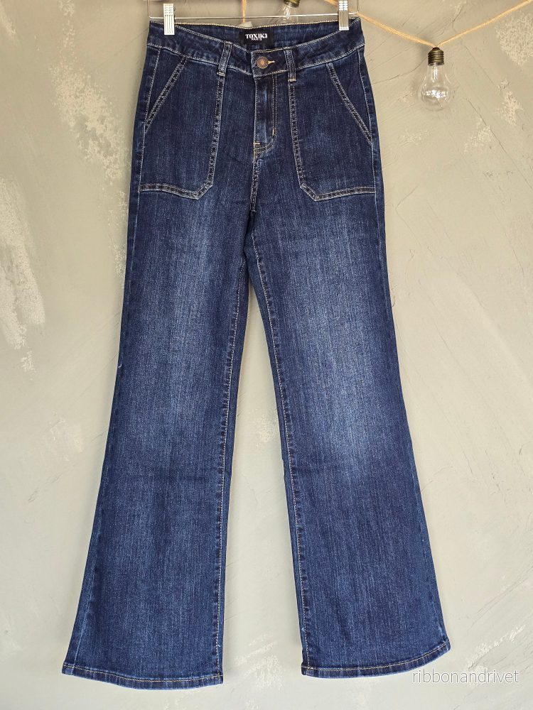 JEANS Mörk tvätt Vida raka ben - Bild 3