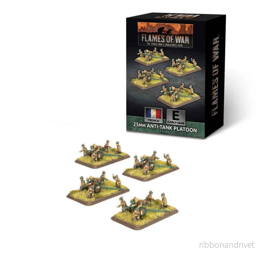 Flames of War – Hotchkiss 25 mm Anti-tank Pluton (4 kanoner) Flames of War – Hotchkiss 25 mm Anti-tank Pluton (4 kanoner)