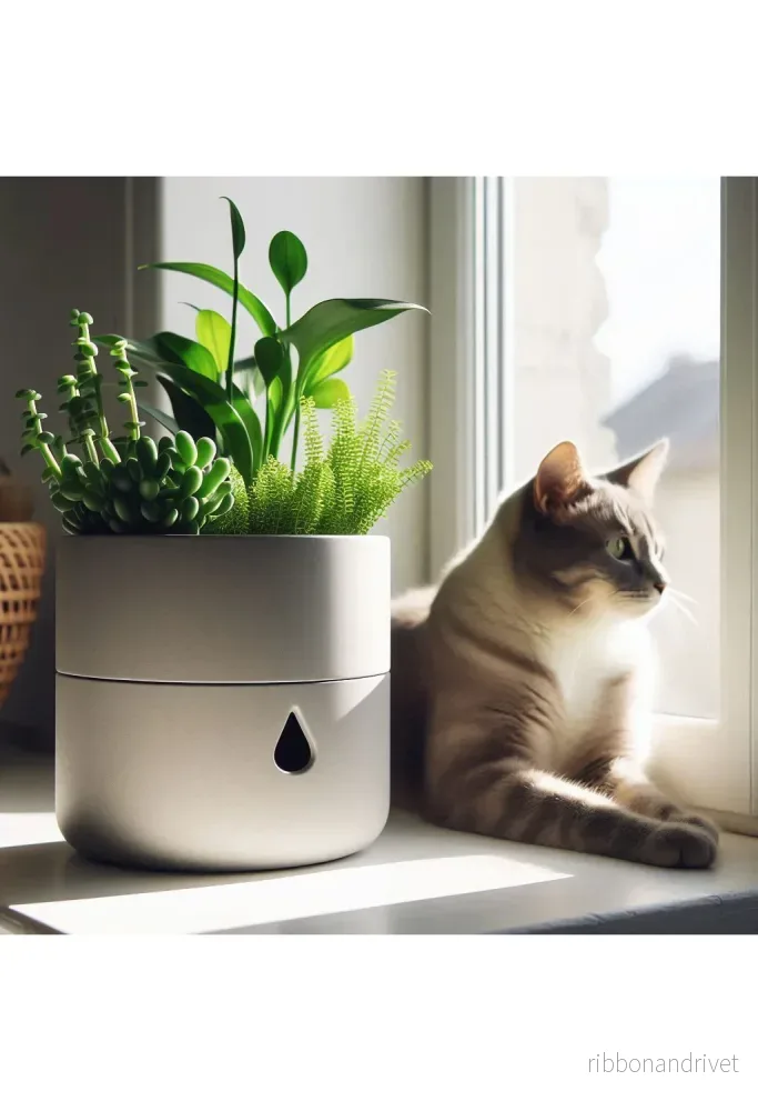 Rund självbevattnande blomkruka med separat vattenbehållare Rund självbevattnande blomkruka med separat vattenbehållare