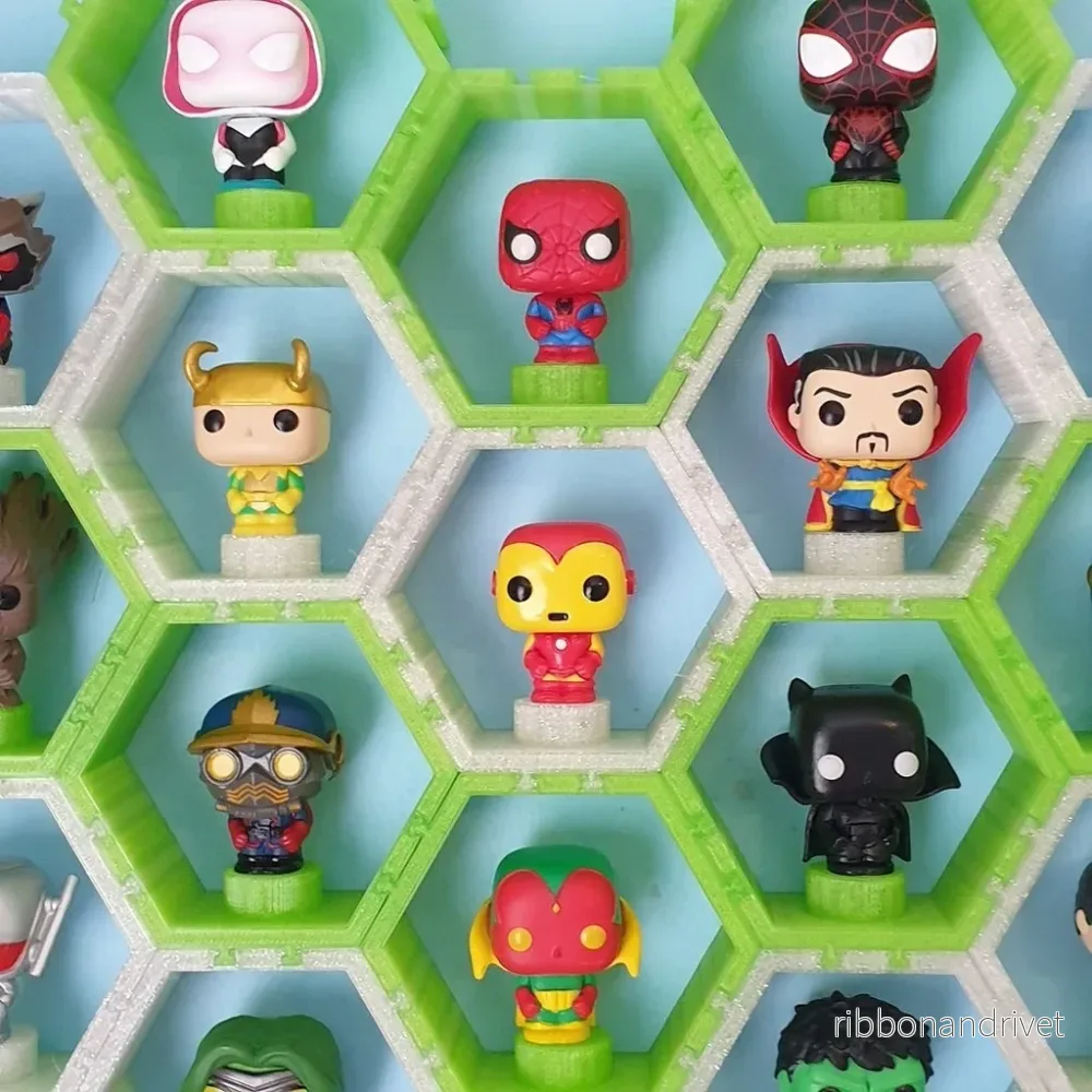 Sexkantad displayhylla för mini Funko Pop-figurer - Bild 2