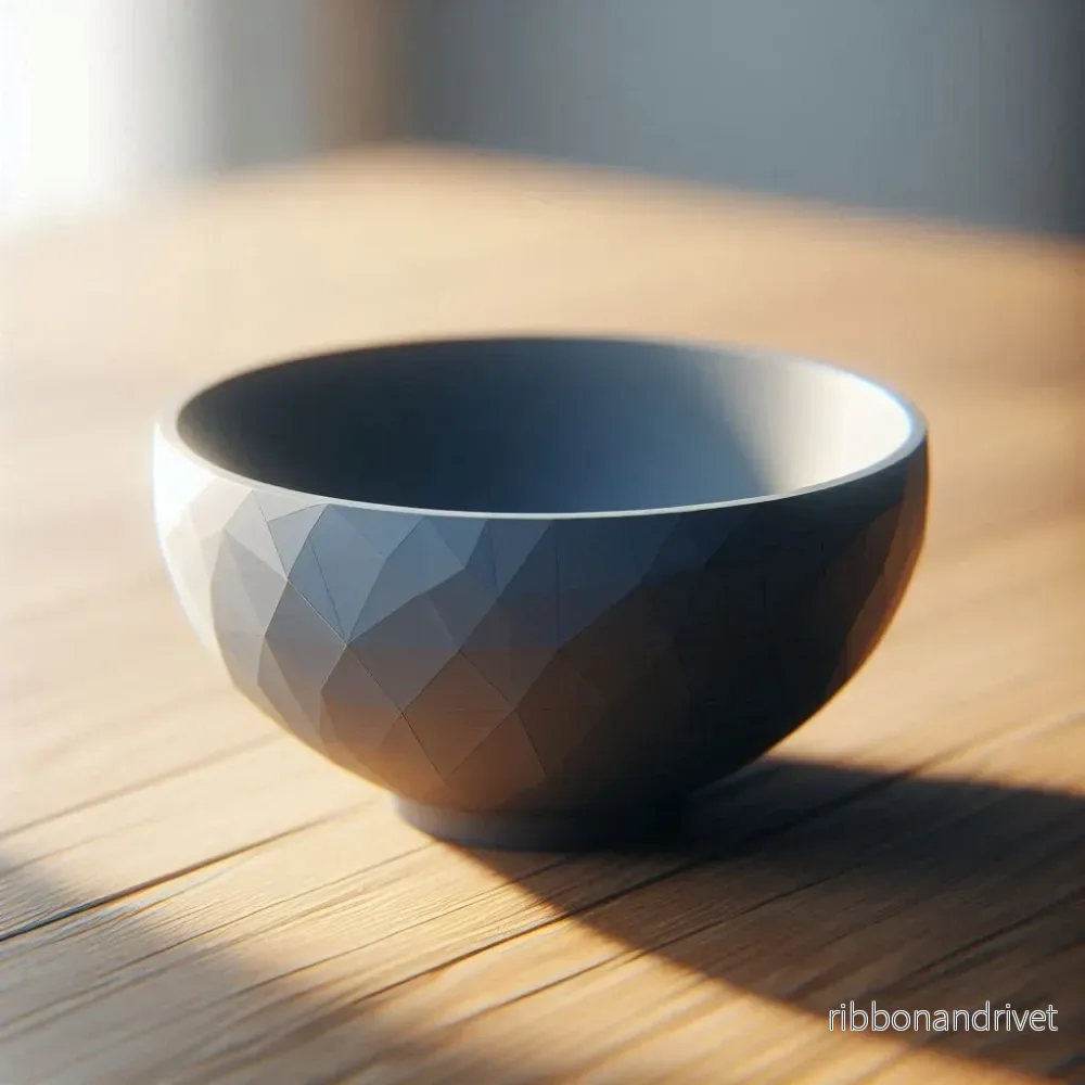 Geometrisk Low Poly-skål med stativ - Bild 2