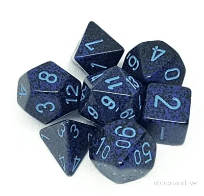 Chessex Speckled Polyhedral 7-Die Set - Cobalt