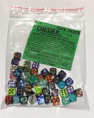 Chessex Signature 50-pack av 12mm d6 Tärningar med Pips