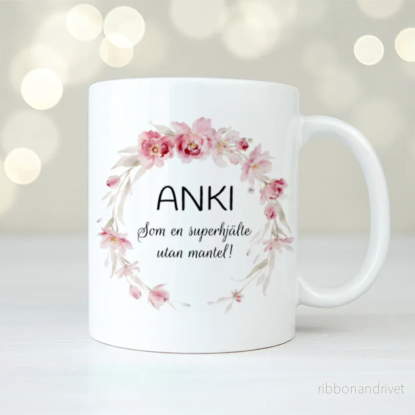 Rosa blommor | Personlig mugg Rosa blommor | Personlig mugg