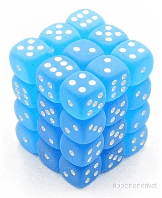 Chessex Signature 12mm d6 Dice Blocks - Frosted Caribbean Blue