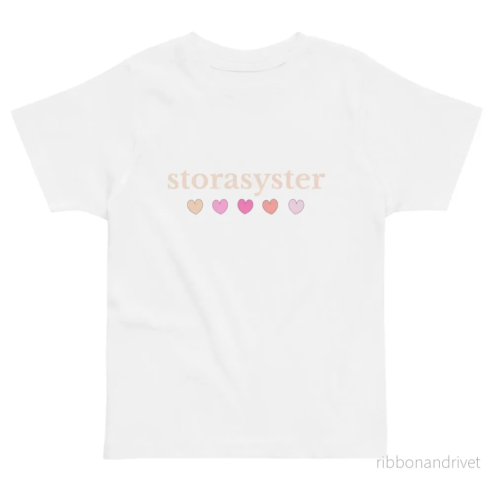 Storasyster – T-shirt med hjärtan - Bild 2