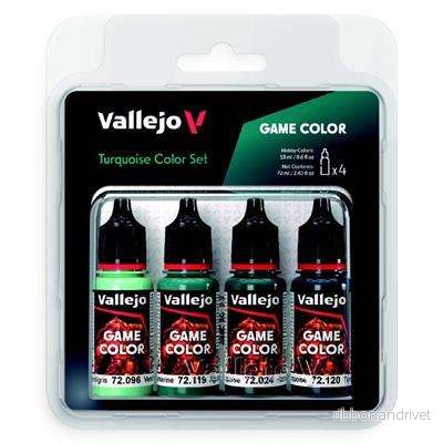 Vallejo – Game Color / 4 färger – Turkos färgset Vallejo – Game Color / 4 färger – Turkos färgset