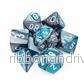 Chessex Gemini Polyhedral 7-Die Set - Steel-Teal med vita siffror - Bild 2