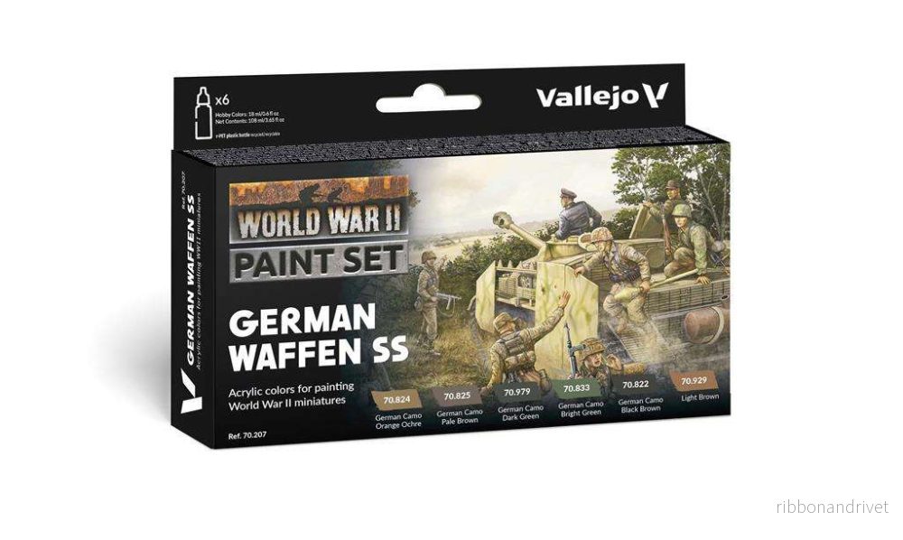 Vallejo Model Color / Andra Världskriget / Set med 6 färger – Tyska Waffen SS 18 ml Vallejo Model Color / Andra Världskriget / Set med 6 färger – Tyska Waffen SS 18 ml