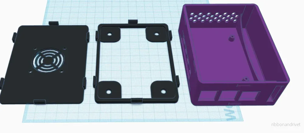 Raspberry Pi 4 Väggmonteringsfodral med m.2 SSD Bay - Bild 2