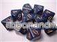 Chessex Opaque Polyhedral Tärningsset d10 - Dusty Blue/Guld - Bild 2