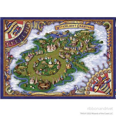 D&D Icons of the Realms: The Domain of Prismeer och The Witchlight Carnival Världskarta