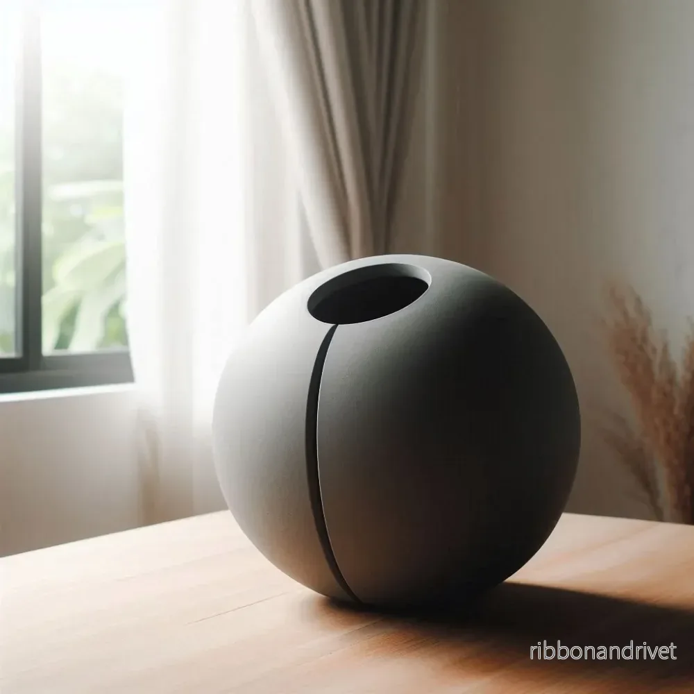Modern rund designvas Groove för hemmet