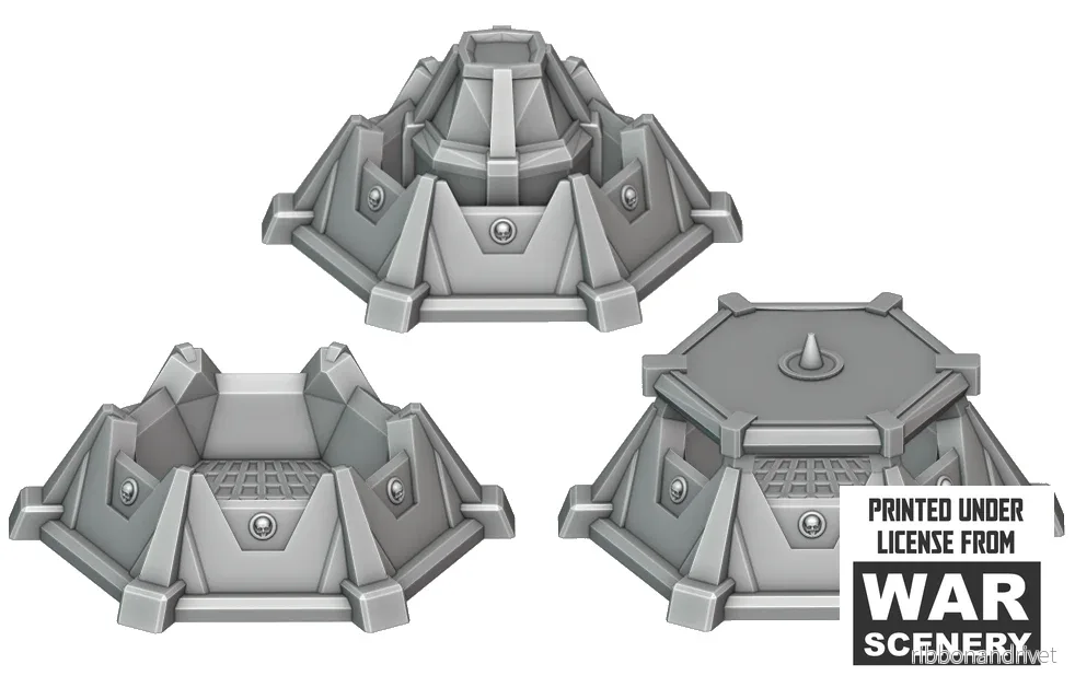 Små cirkulära fästen för Warhammer 40k terräng