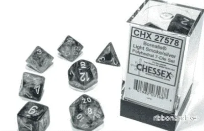 Chessex Borealis Polyhedral Light Smoke/Silver Luminary 7-Die Set Chessex Borealis Polyhedral Light Smoke/Silver Luminary 7-Die Set
