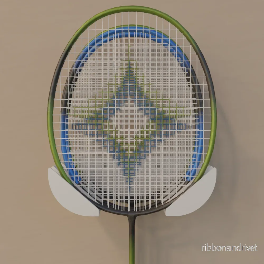Väggmonterad hållare för 5 badmintonracketar Väggmonterad hållare för 5 badmintonracketar