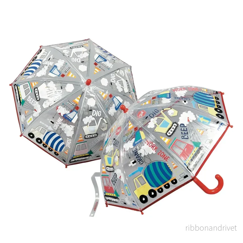 Transparent färgskiftande 3D-paraply – Byggarbetsplats Transparent färgskiftande 3D-paraply – Byggarbetsplats