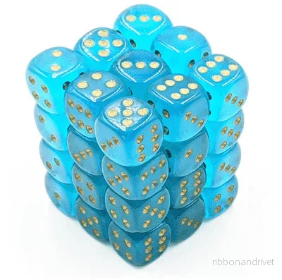 Chessex Borealis 12mm d6 Teal/gold Luminary Dice Block (36 dice) Chessex Borealis 12mm d6 Teal/gold Luminary Dice Block (36 dice)
