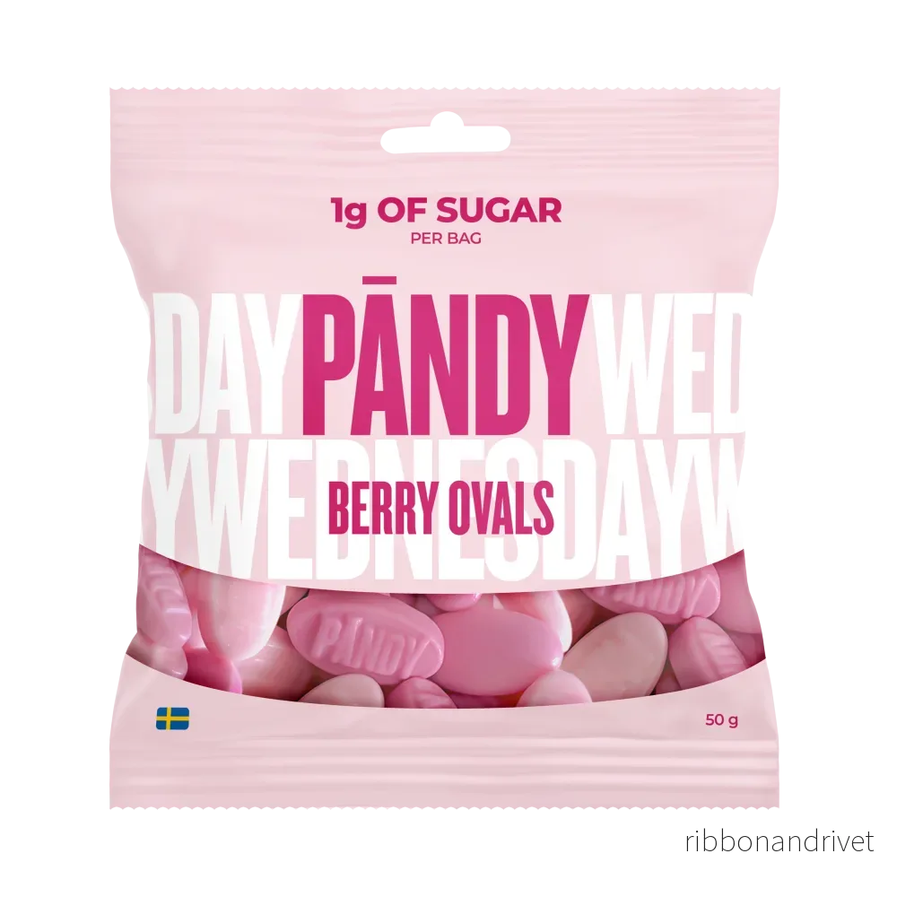 Pändy Berry Ovals 50 g – Godis med 1 g socker Pändy Berry Ovals 50 g – Godis med 1 g socker