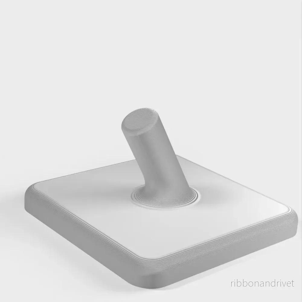 Enkel väggkrok med 45x45mm bas och 25mm kroklängd - Bild 3