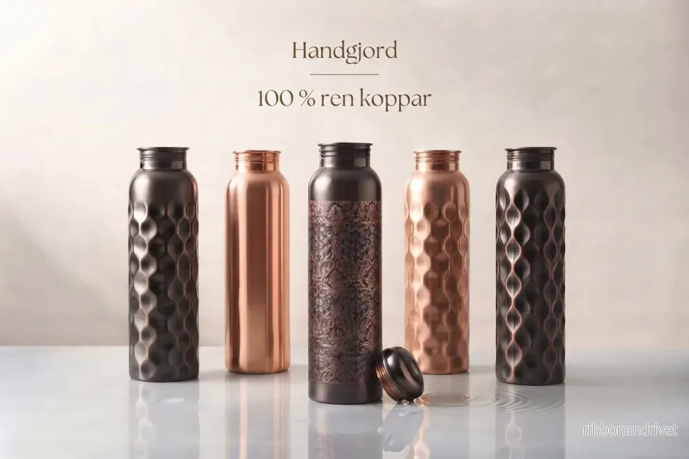 Kopparflaska 1 L – Handgjord Vattenflaska i Ren Koppar Kopparflaska 1 L – Handgjord Vattenflaska i Ren Koppar