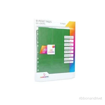 Gamegenic Sideloading 18-Pocket Pages – 10-pack Grön