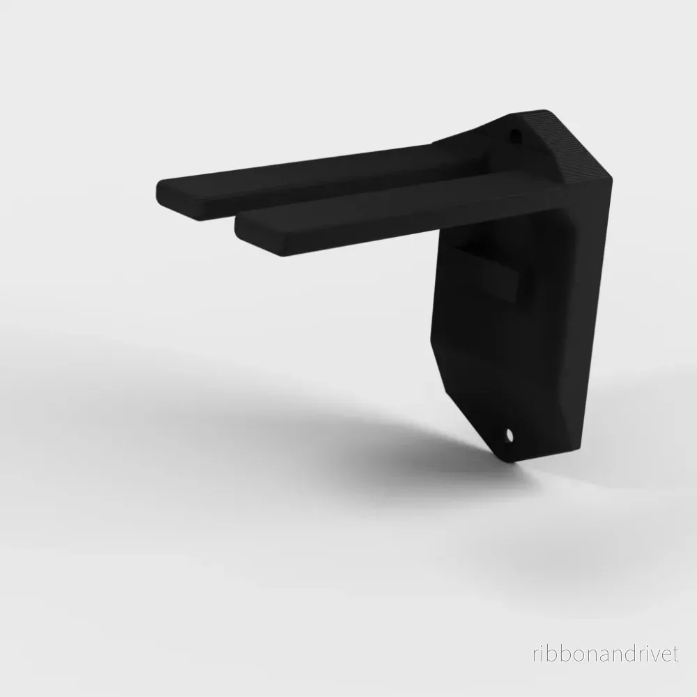 Väggmonterat vinställ med plats för flaskor och glas Väggmonterat vinställ med plats för flaskor och glas