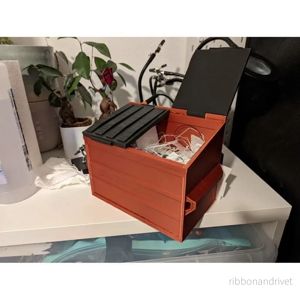 Kompakt avfallsbehållare för överflödig 3D-utskrift