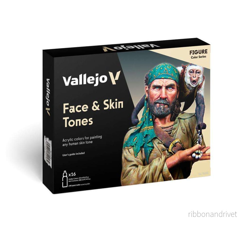 Vallejo Model Color – 16 färger Set för Ansikte & Hudtoner 18 ml