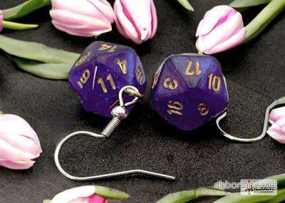 Chessex Hook Örhängen Borealis Royal Purple Mini-Poly d20 Par Chessex Hook Örhängen Borealis Royal Purple Mini-Poly d20 Par