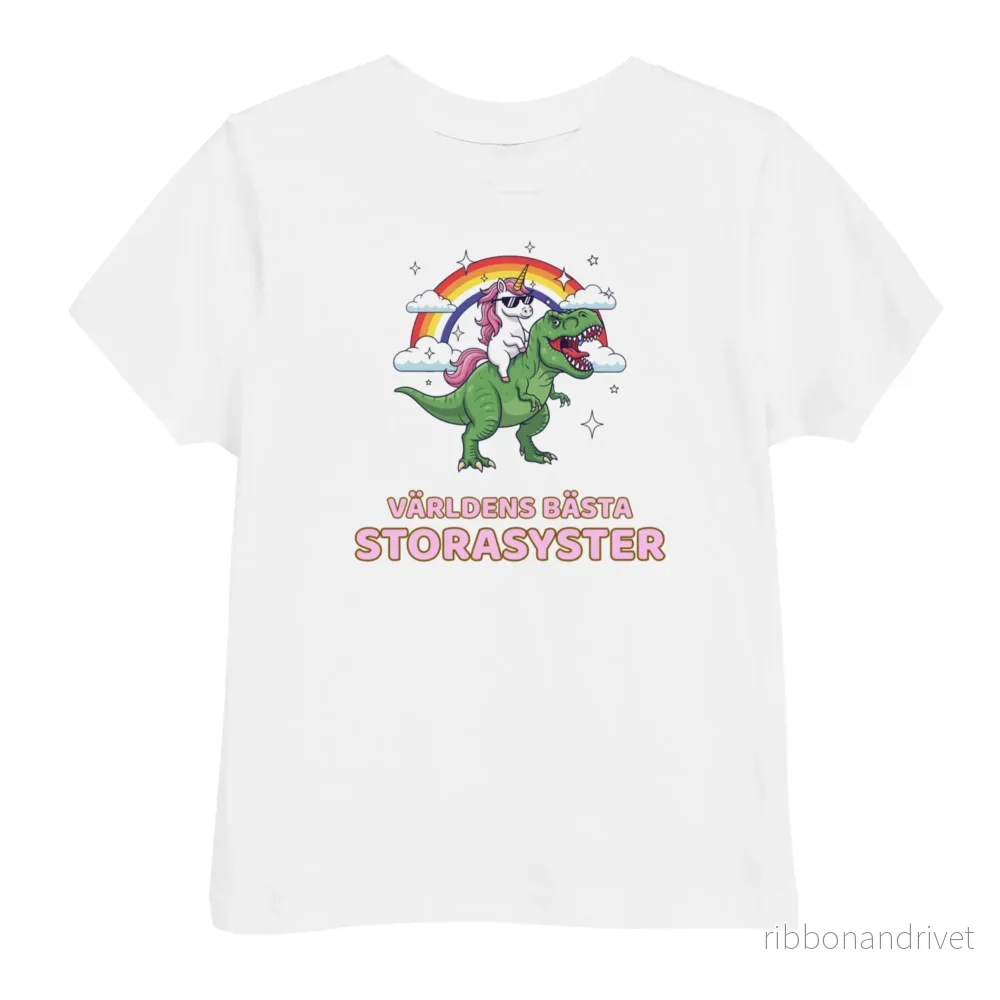 Världens bästa storasyster T-shirt - Dinocorn - Bild 2