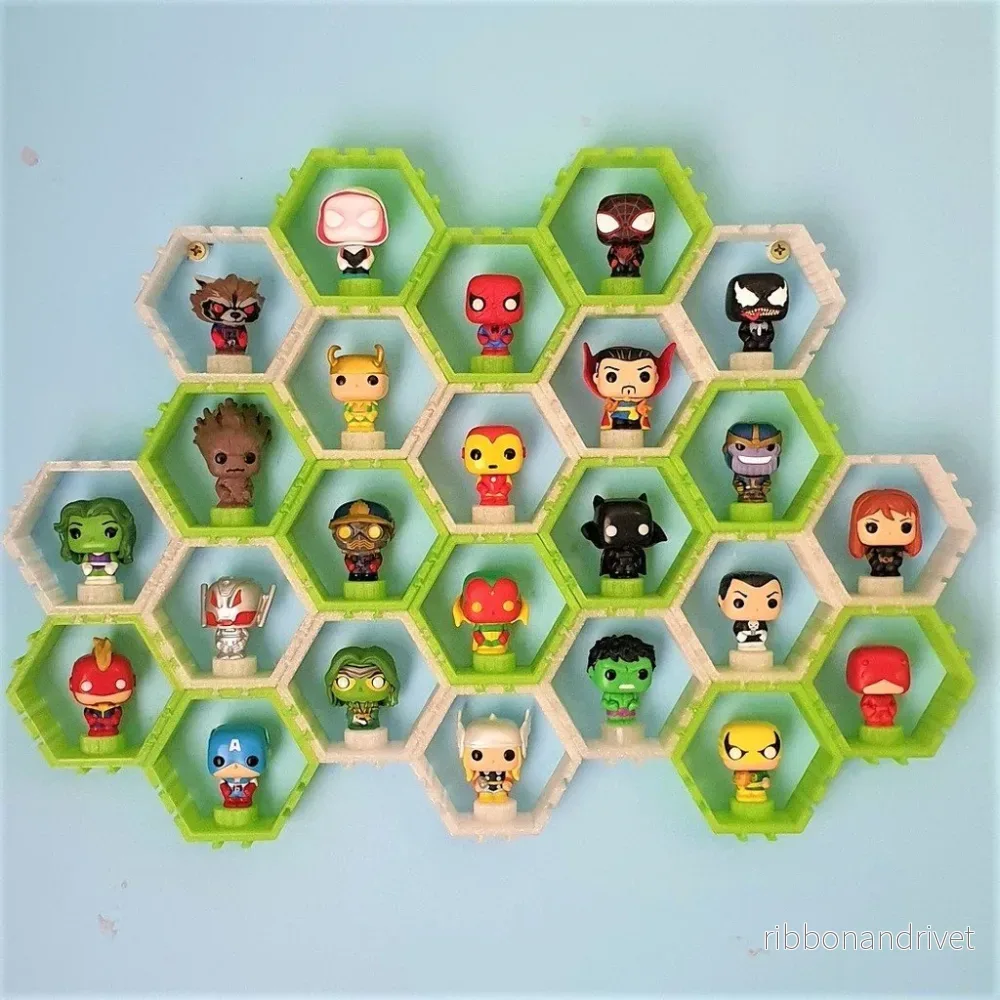 Sexkantad displayhylla för mini Funko Pop-figurer Sexkantad displayhylla för mini Funko Pop-figurer