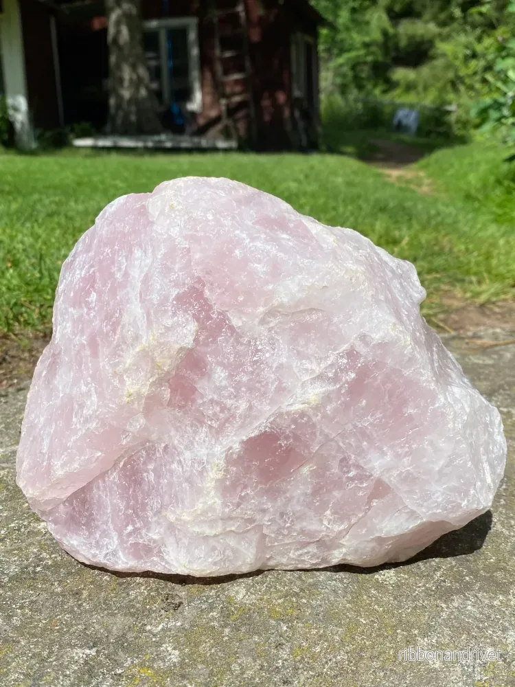 Rosenkvarts rå sten - Bild 3
