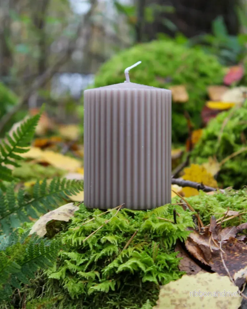 Blockljus, graftgrå, 7x10cm, RILL Blockljus, graftgrå, 7x10cm, RILL