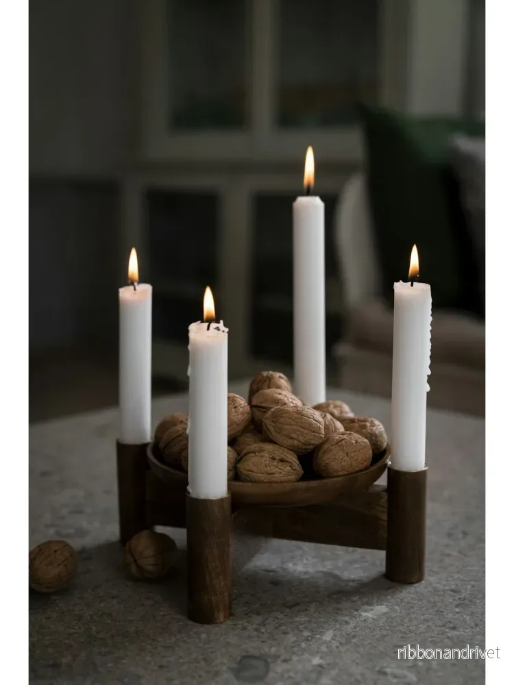 ERNST Adventsljusstake MÖRKT TRÄ