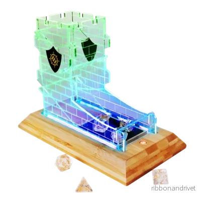 Enhance Gaming – LED Dice Tower med 7-delat Klart Tärningsset