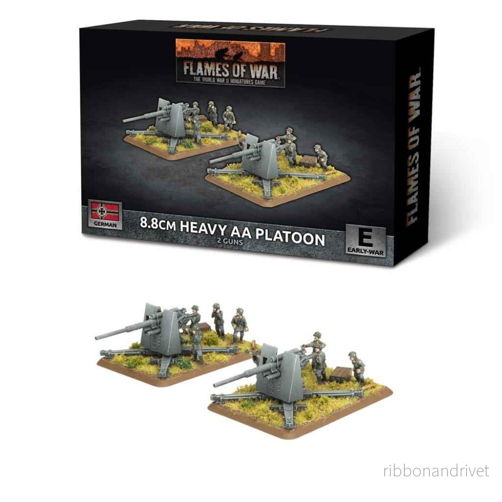 Flames of War – 8,8 cm Tung Luftvärnskompaniet (Tidigt skede) (2 plastkanoner) Flames of War – 8,8 cm Tung Luftvärnskompaniet (Tidigt skede) (2 plastkanoner)