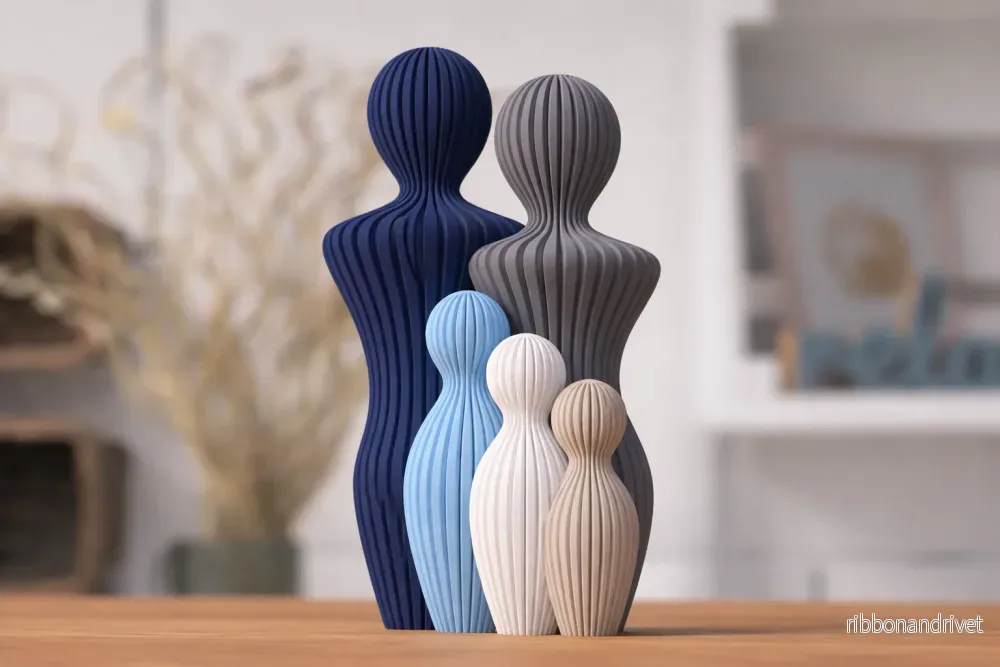 Familjeskulptur med 3 barn - Bild 2