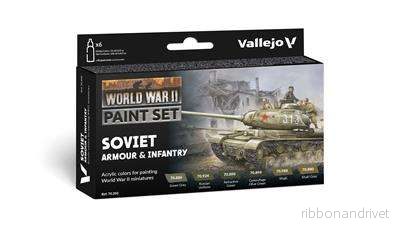 Vallejo - Model Color / Andra världskriget / Set med 6 färger - Sovjetiskt pansar och infanteri 18 ml - Bild 2